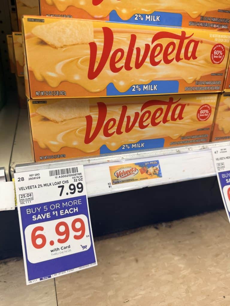 Velveeta Blocks Kroger shelf image