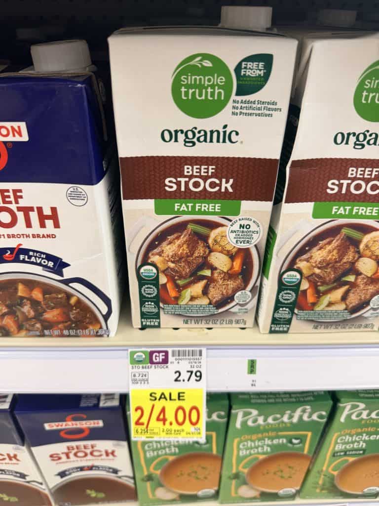 Swanson and Simple Truth Organic Broth Kroger Shelf image