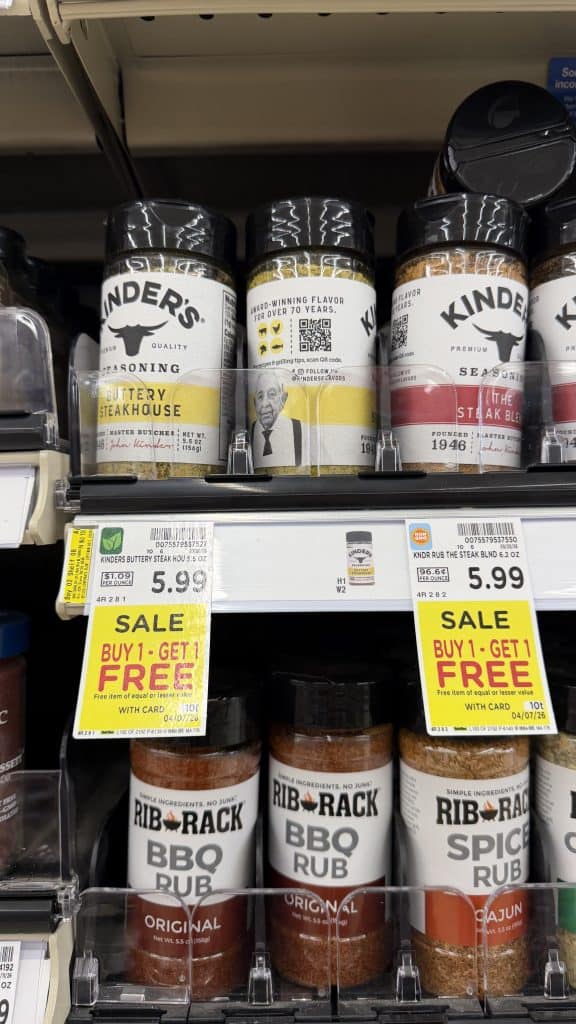 kinder's seasonings kroger shelf image