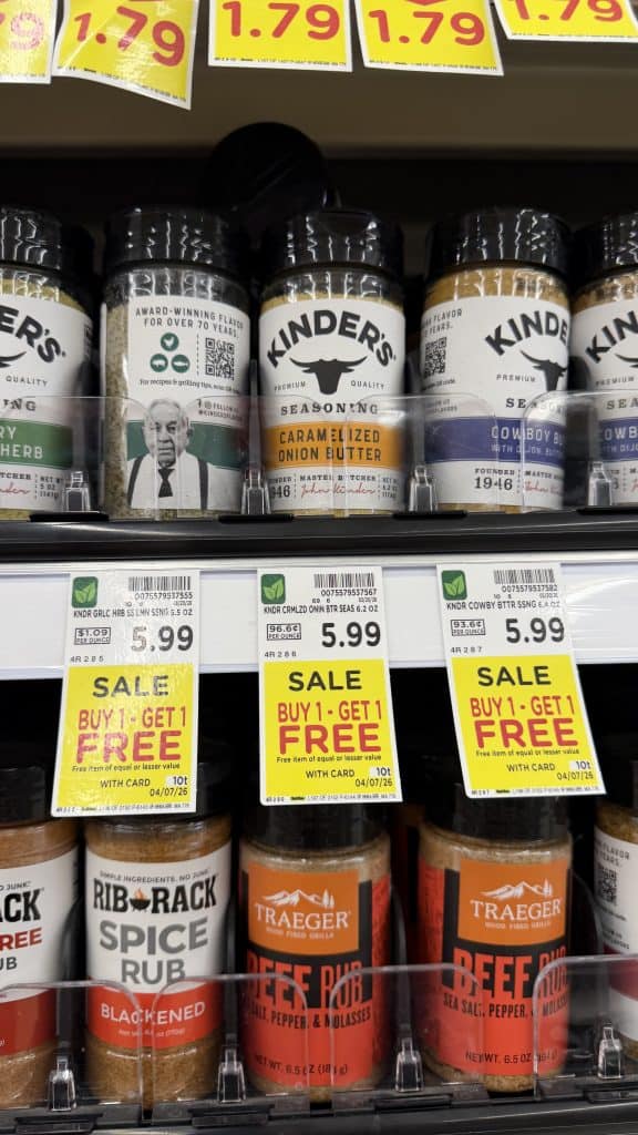 kinder's seasonings kroger shelf image