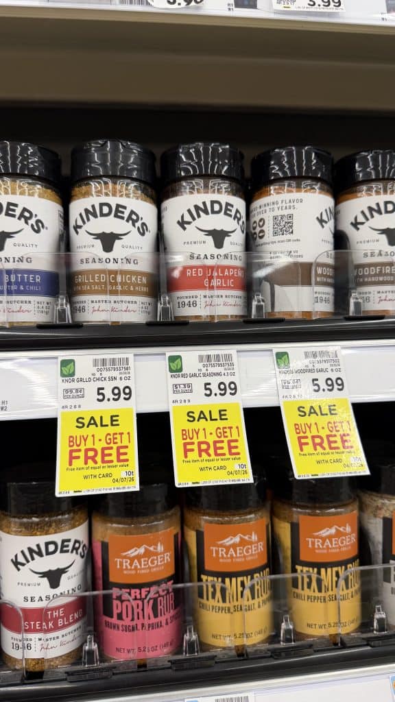 kinder's seasonings kroger shelf image