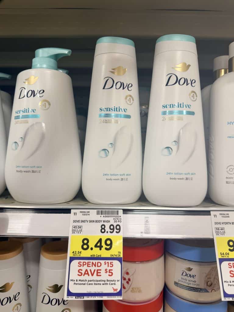 Dove Body Wash Kroger Shelf Image