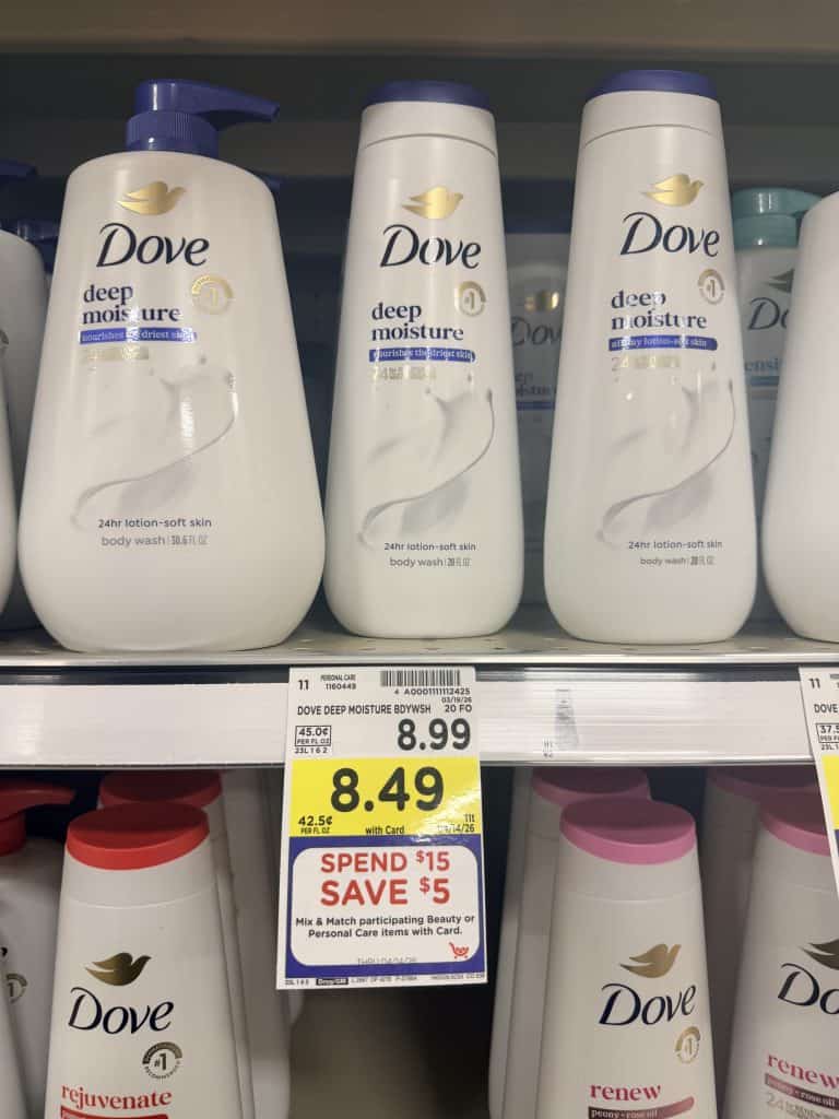 Dove Body Wash Kroger Shelf Image