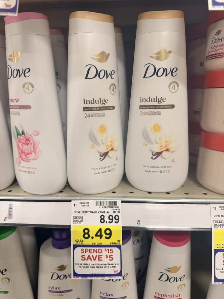 Dove Body Wash Kroger Shelf Image