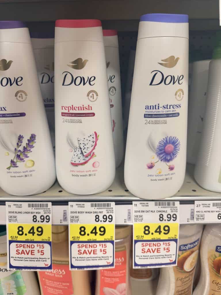 Dove Body Wash Kroger Shelf Image