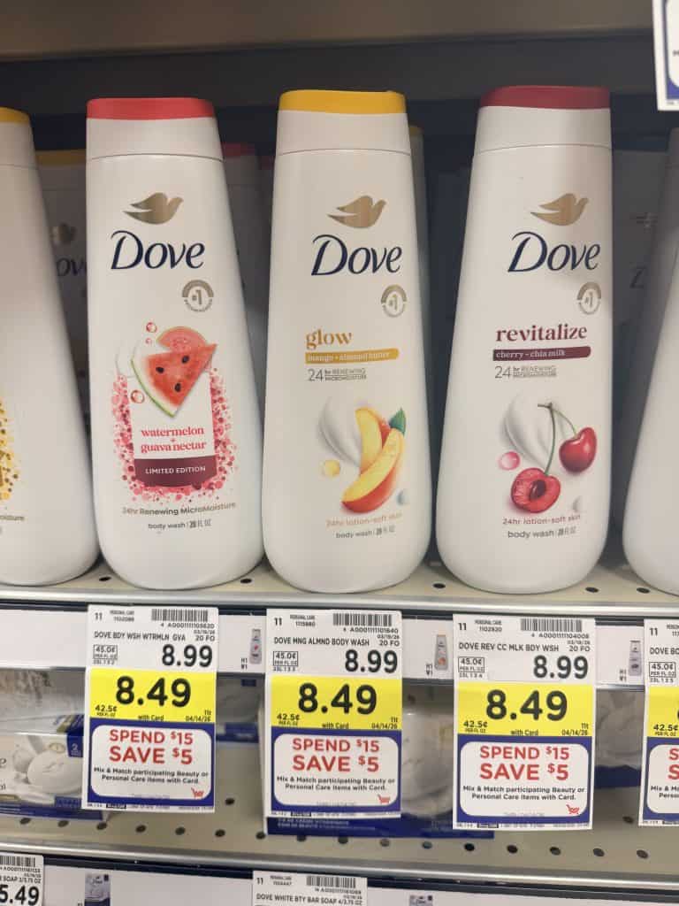 Dove Body Wash Kroger Shelf Image