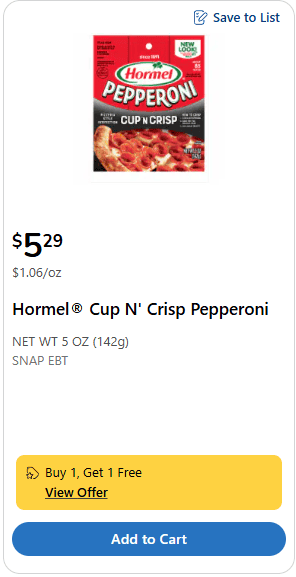 hormel pepperoni kroger price image