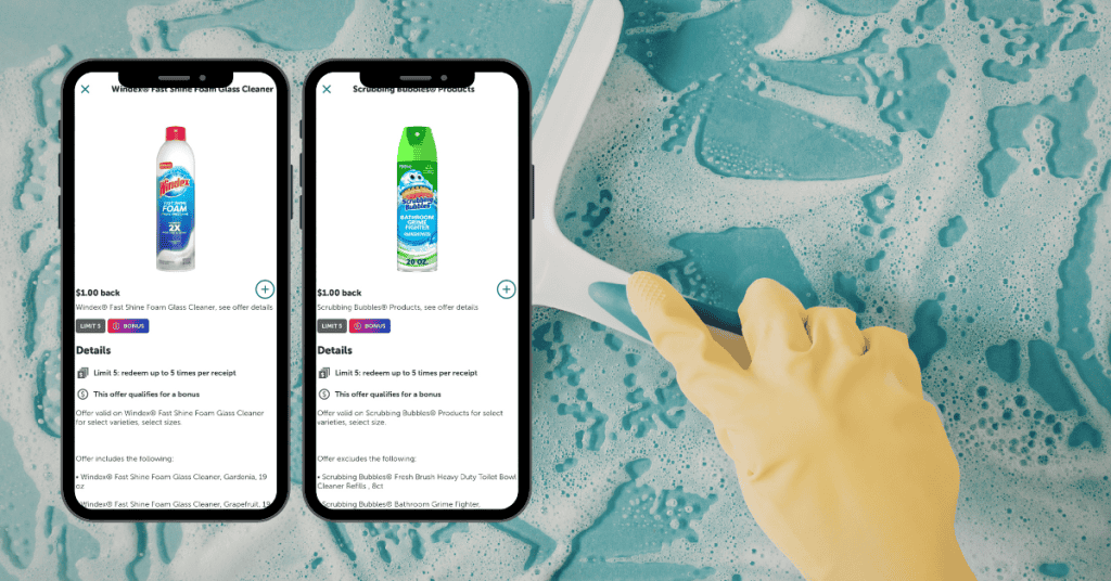 windex foam and scrubbing bubbles