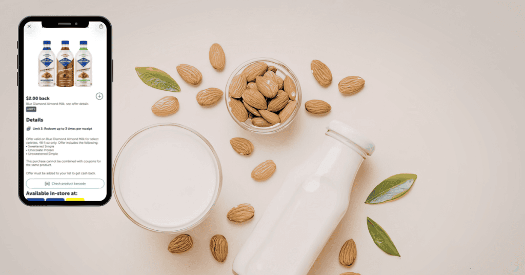 blue diamond almondmilk kroger ibotta rebate