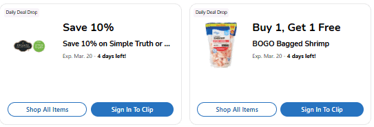 daily deal drop coupons kroger