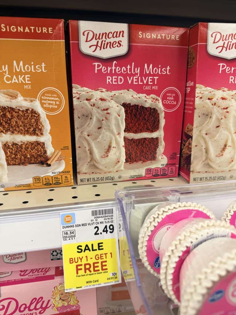 duncan hines cake mix kroger shelf image (1)