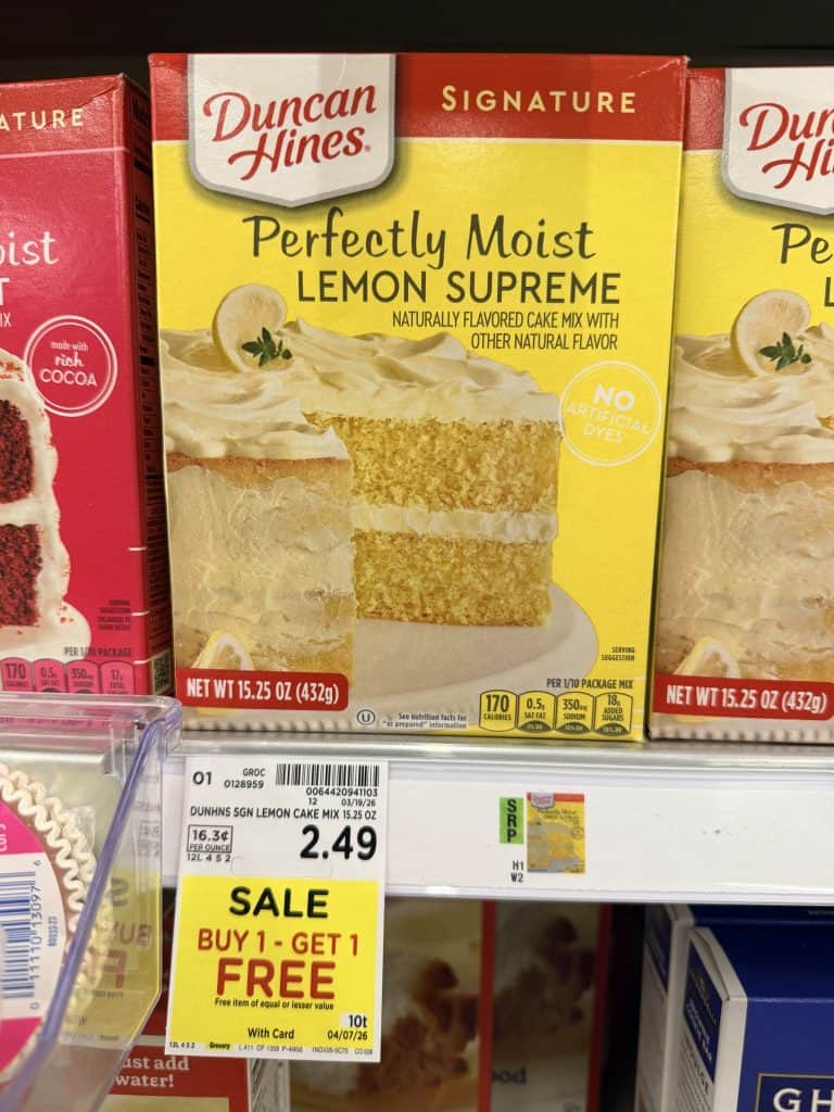 duncan hines cake mix kroger shelf image (1)