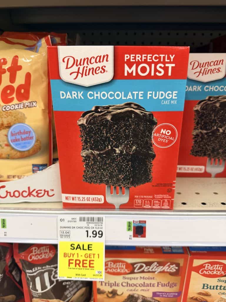 duncan hines cake mix kroger shelf image (1)