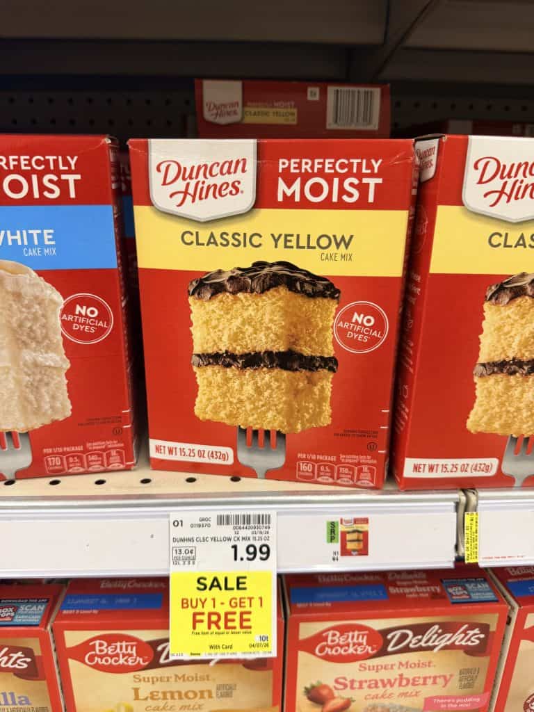 duncan hines cake mix kroger shelf image (1)