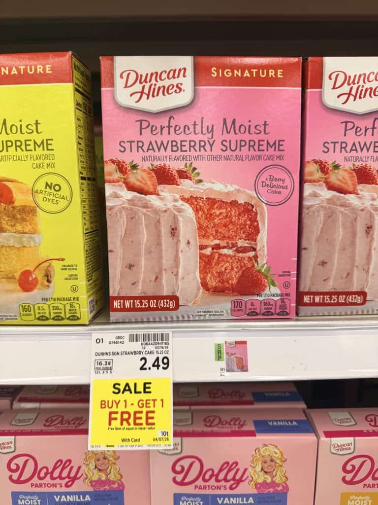 duncan hines cake mix kroger shelf image (1)