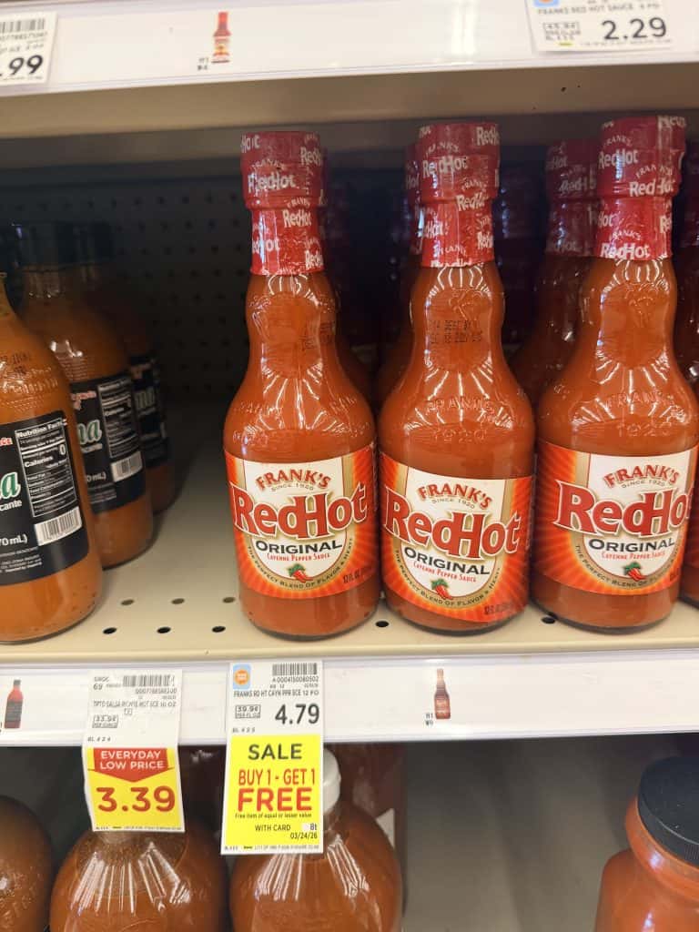 frank's red hot sauces kroger shelf image (1)