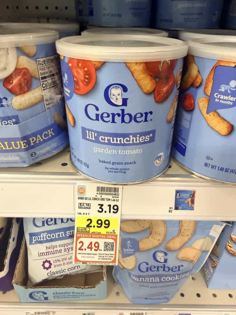 gerber puffs, crunchies and melts kroger shelf image (2)