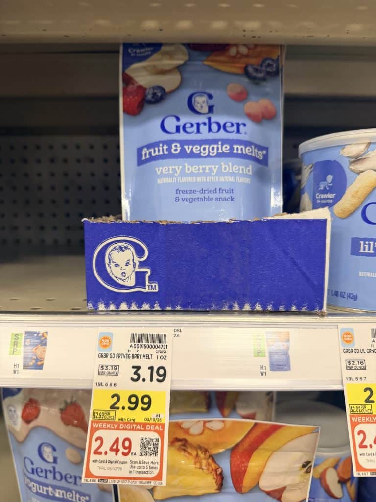 gerber puffs, crunchies and melts kroger shelf image (2)