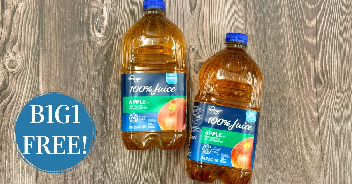 Kroger Apple Juice is B1G1 FREE!
