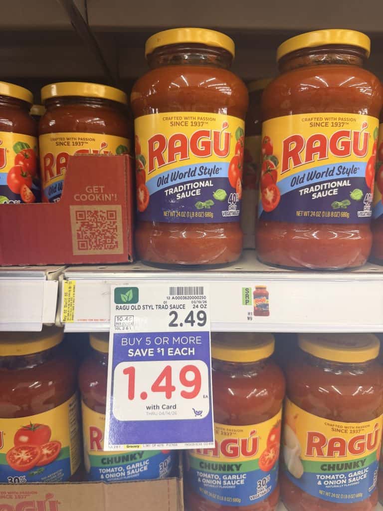 ragu pasta sauce kroger shelf image (1)