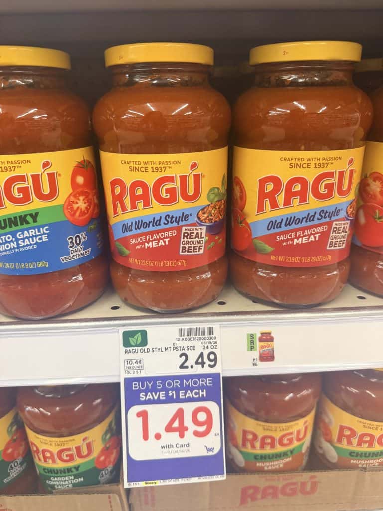 ragu pasta sauce kroger shelf image (1)