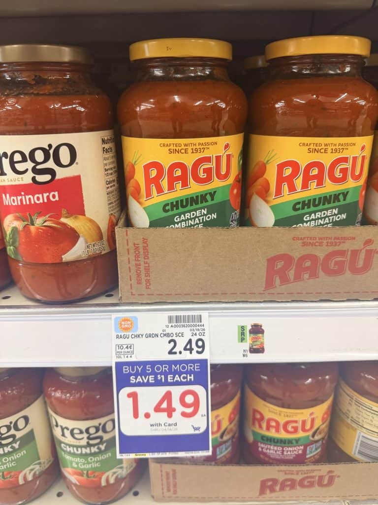 ragu pasta sauce kroger shelf image (1)