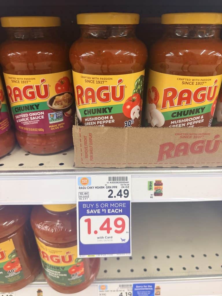 ragu pasta sauce kroger shelf image (1)