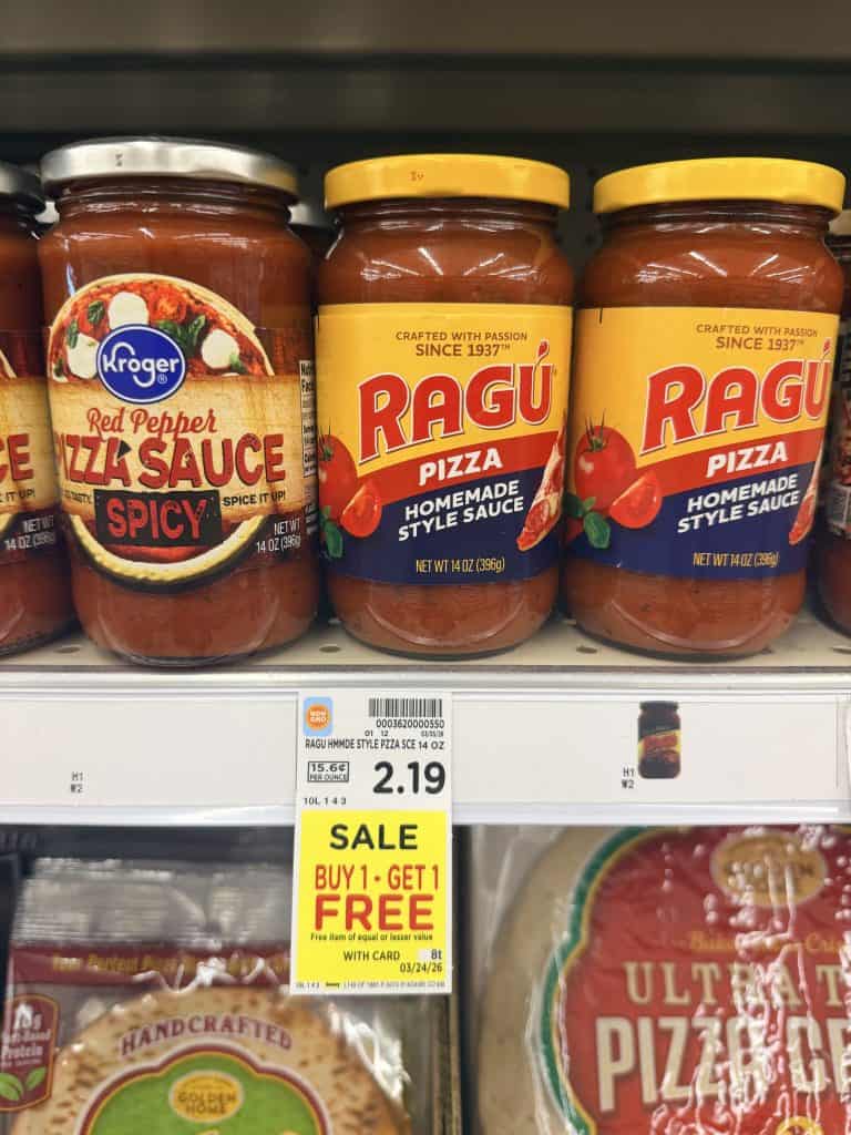 ragu pizza sauce kroger shelf image
