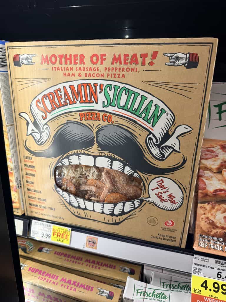 screamin sicilian pizza kroger shelf image (1)