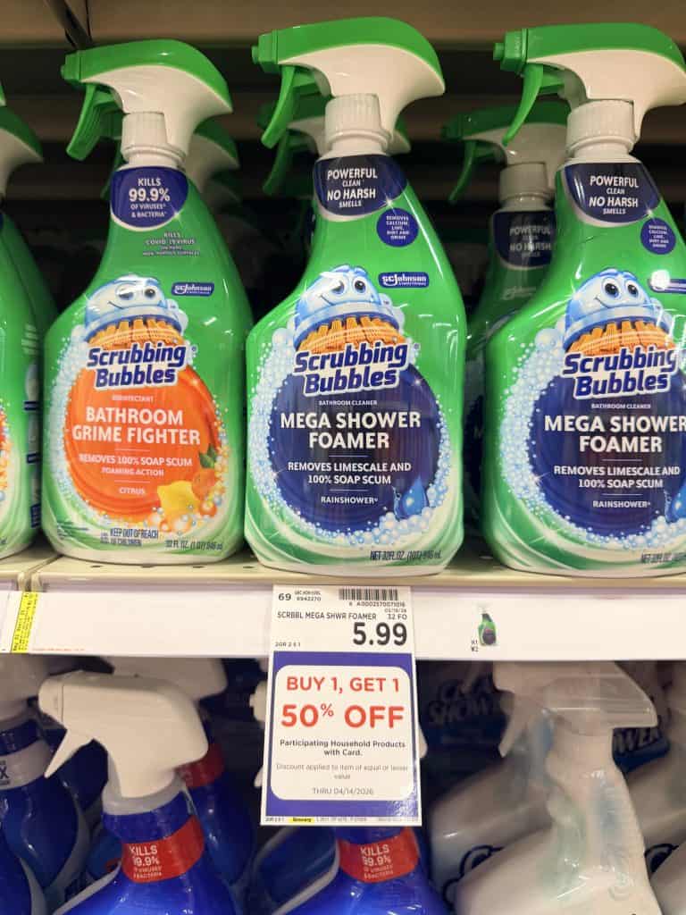 scrubbing bubbles mega shower foamer kroger shelf image