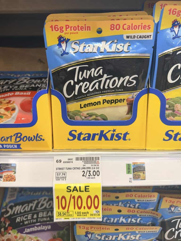 starkist tuna cans and pouches kroger shelf image (1)