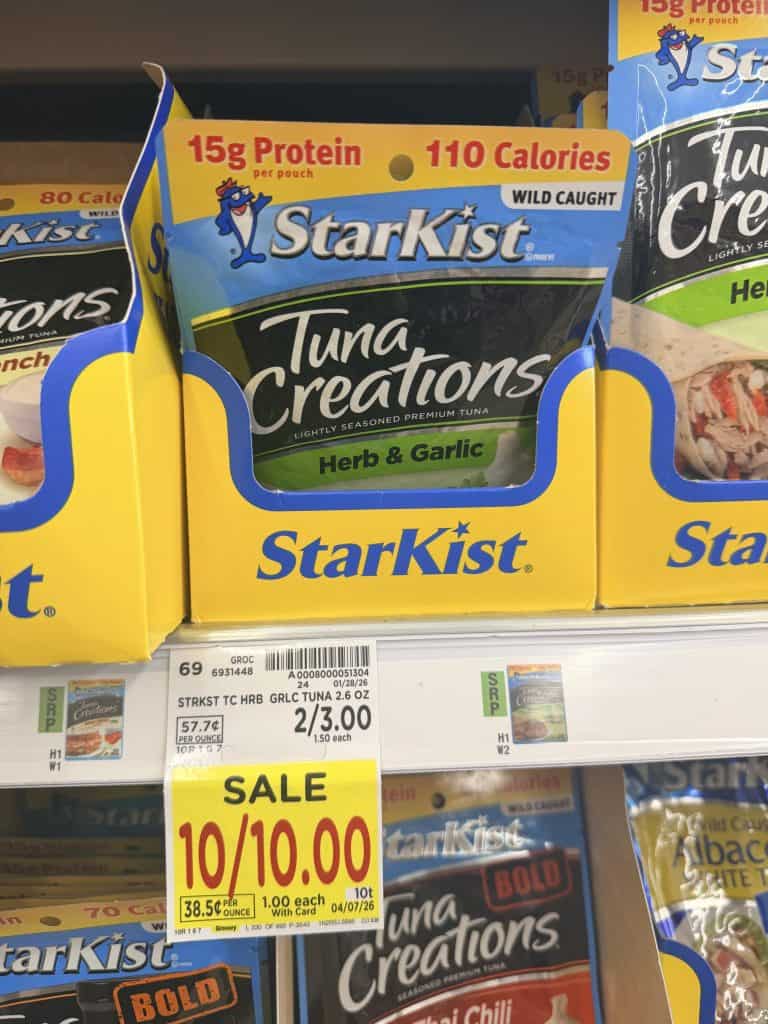 starkist tuna cans and pouches kroger shelf image (1)