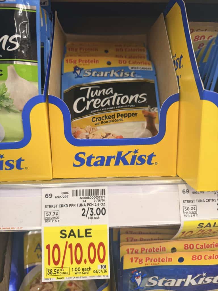 starkist tuna cans and pouches kroger shelf image (1)