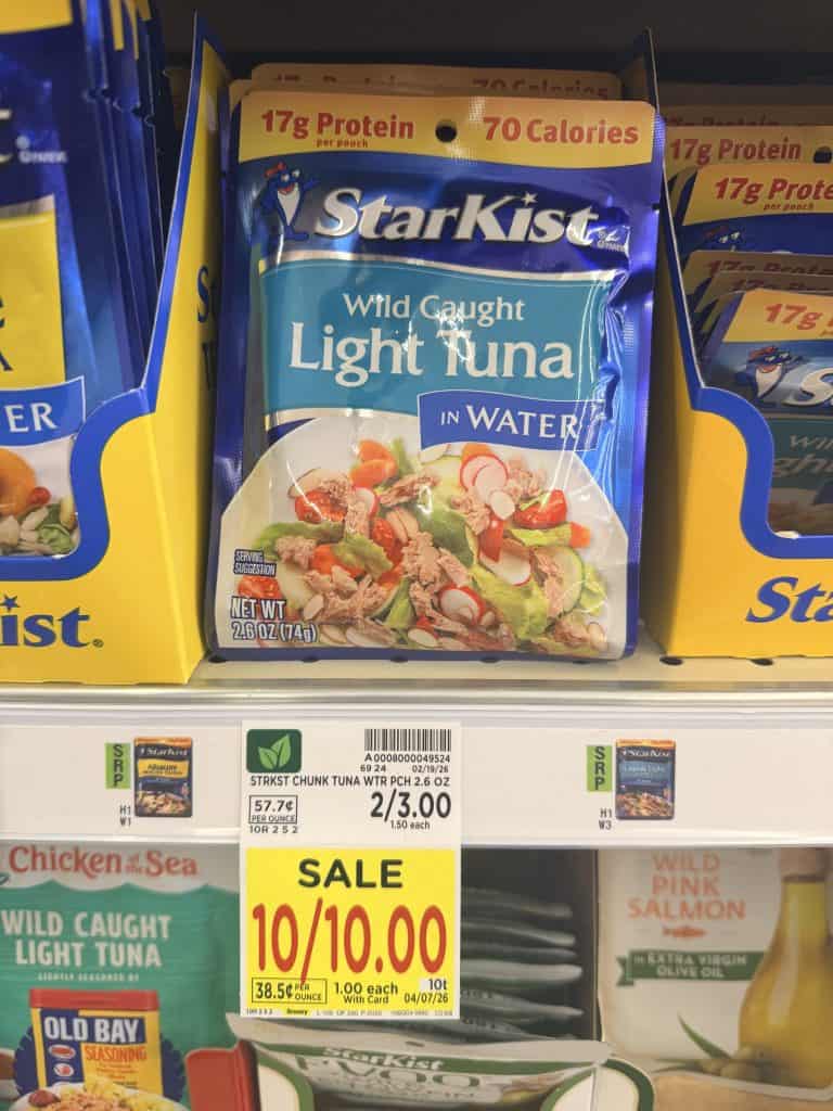 starkist tuna cans and pouches kroger shelf image (1)
