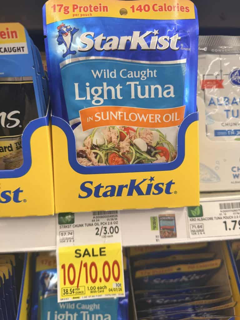 starkist tuna cans and pouches kroger shelf image (1)