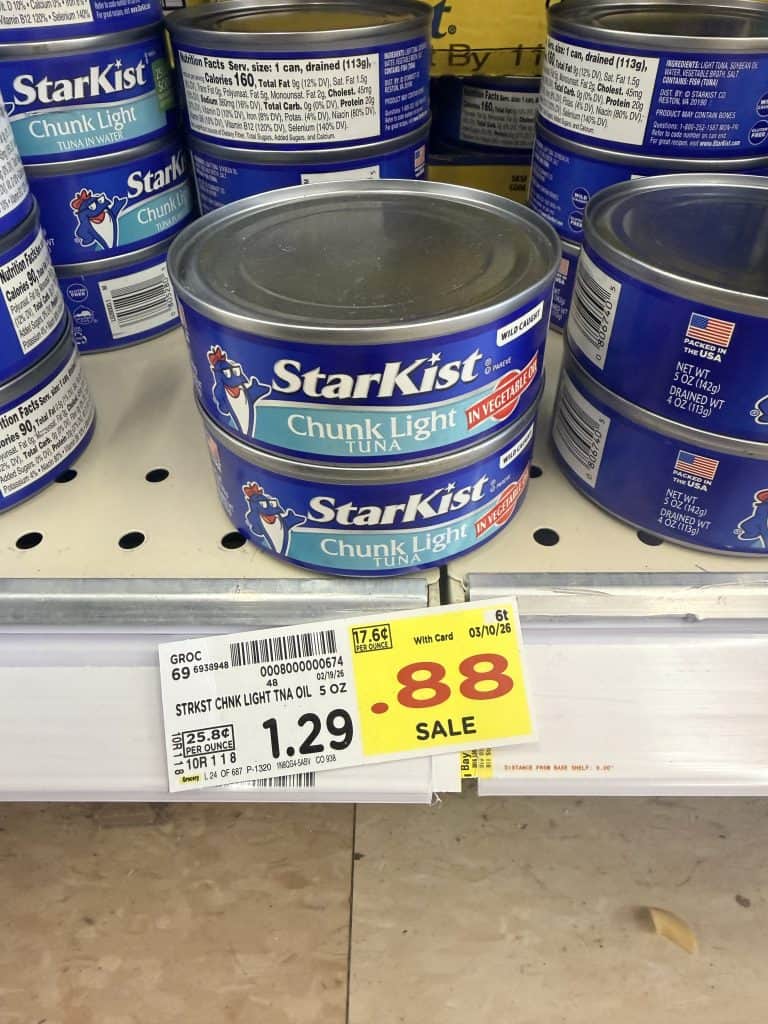 starkist tuna cans and pouches kroger shelf image (1)