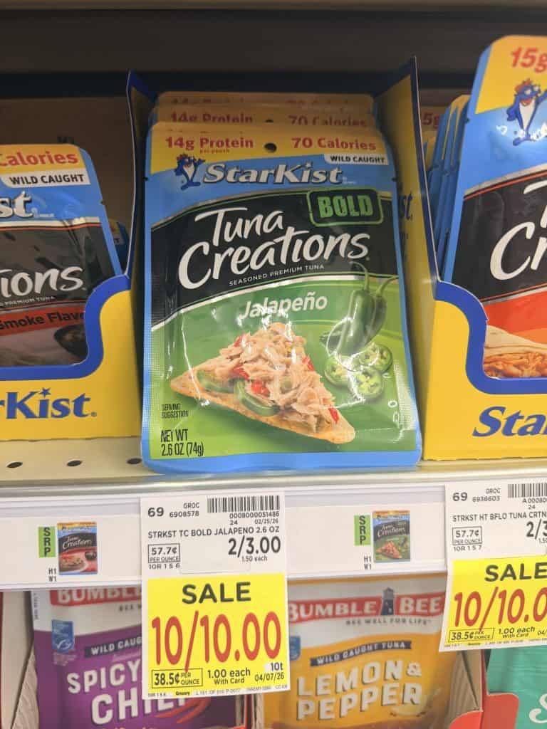 starkist tuna cans and pouches kroger shelf image (1)
