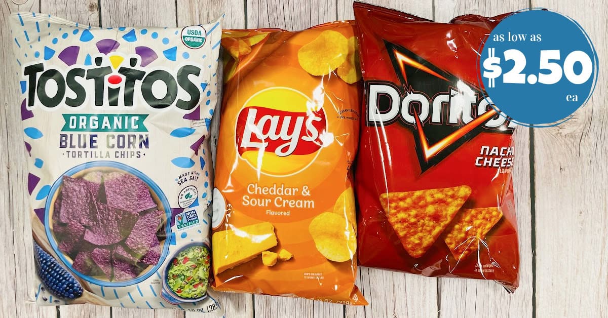 Doritos, Lay’s and Tostitos as low as $2.50!