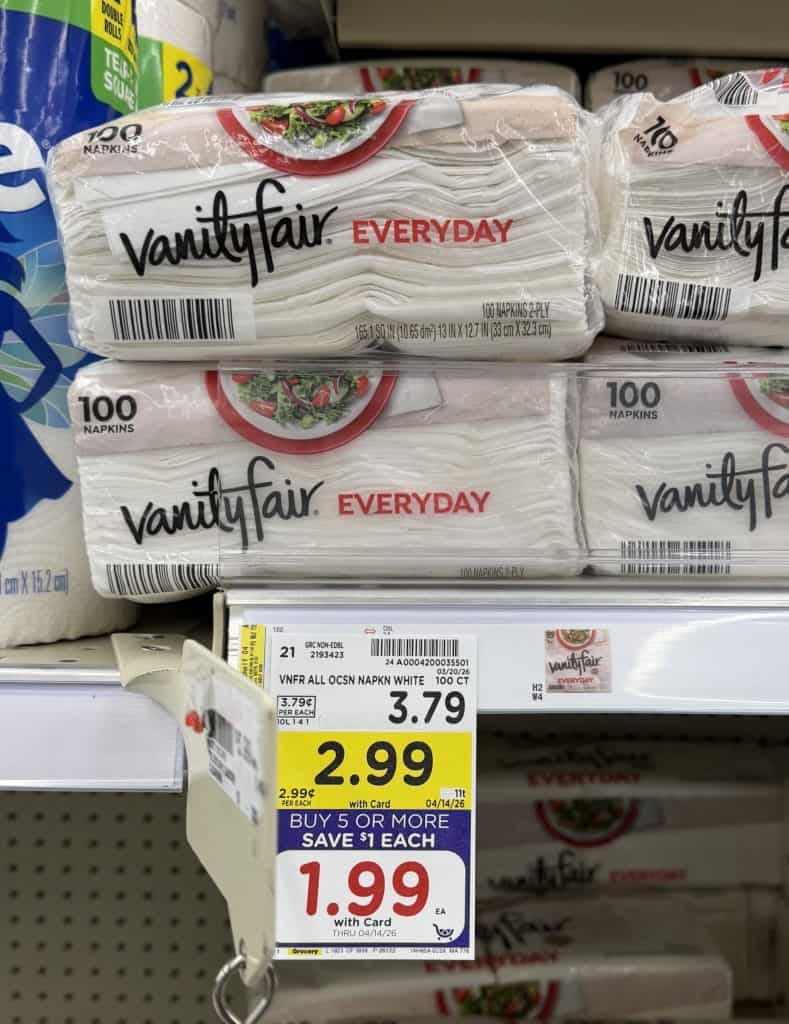 vanity fair napkins kroger shelf image (2)