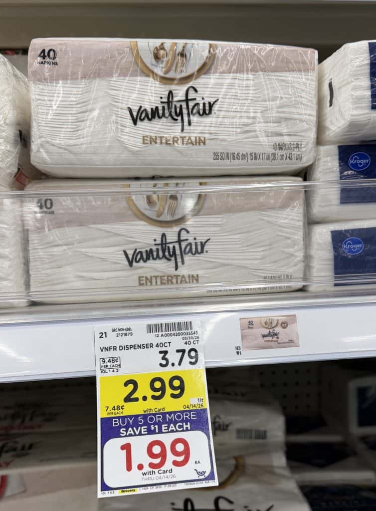 vanity fair napkins kroger shelf image (2)