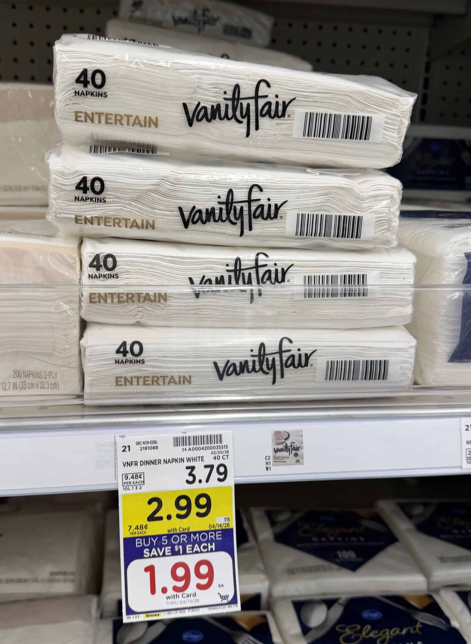 Vanity Fair Napkins as low as $1.99! - Kroger Krazy