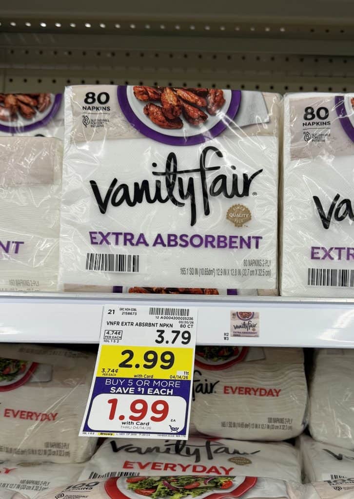 vanity fair napkins kroger shelf image (2)