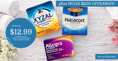 Allegra, Nasacort and Xyzal Allergy Kroger Krazy