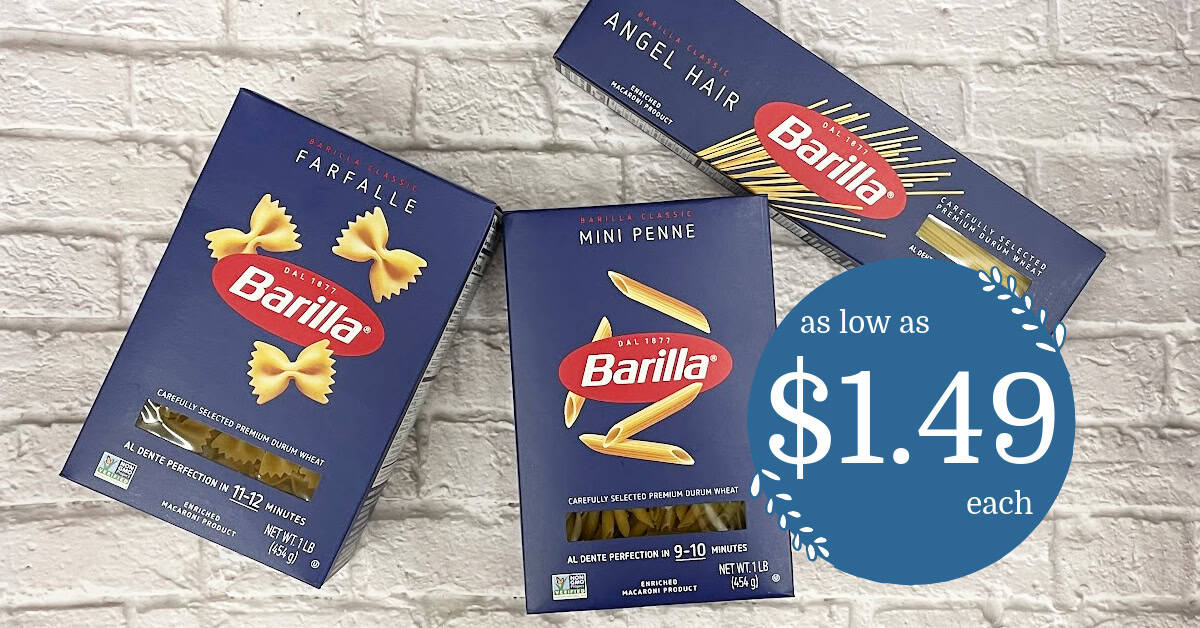 Barilla Pasta as low as $1.49!