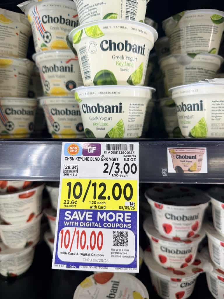 Chobani Yogurt Kroger Shelf Image