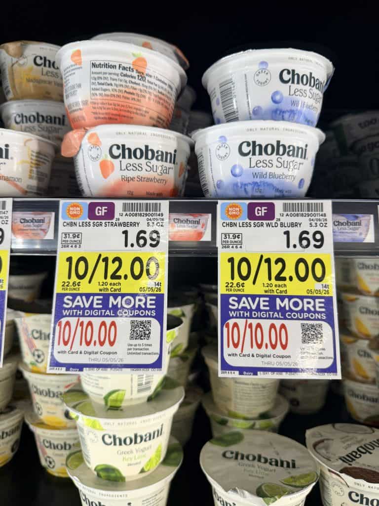 Chobani Yogurt Kroger Shelf Image