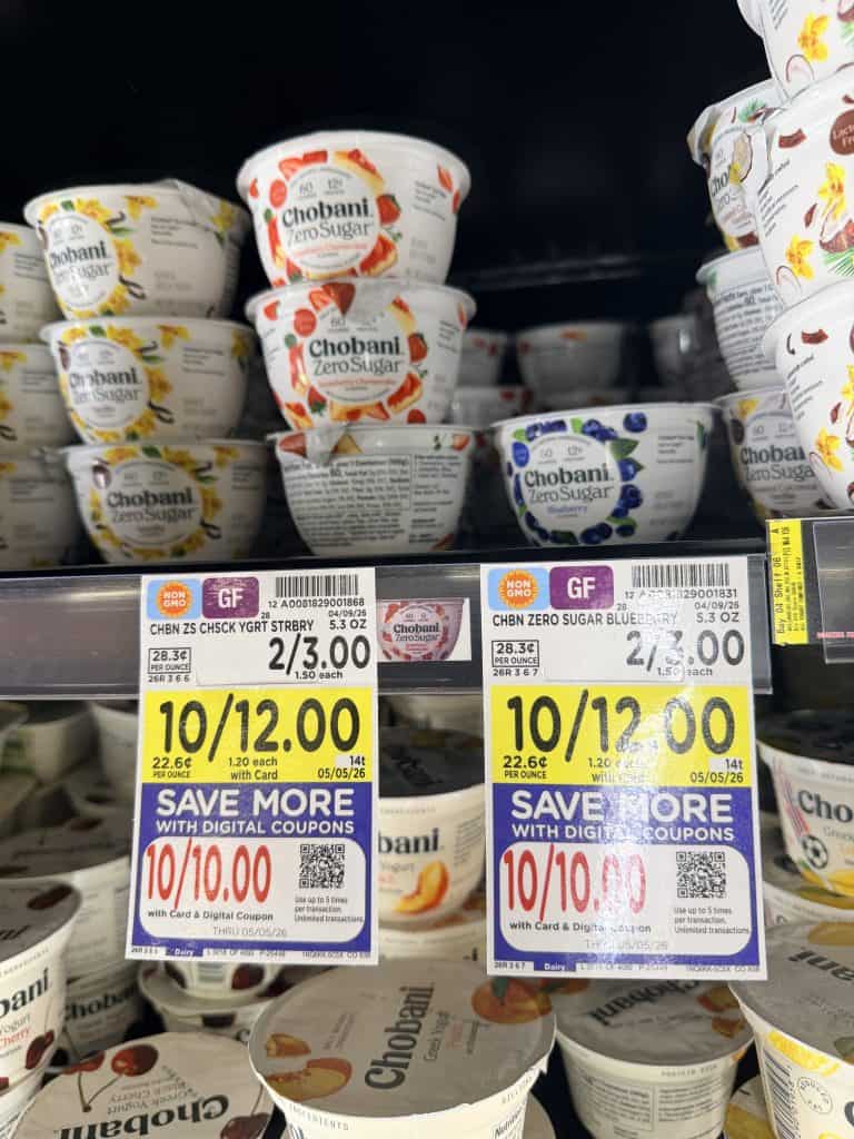 Chobani Yogurt Kroger Shelf Image