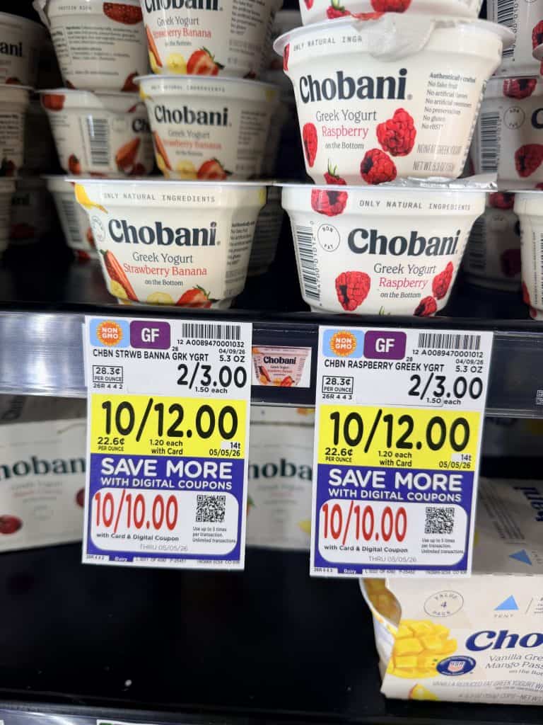 Chobani Yogurt Kroger Shelf Image