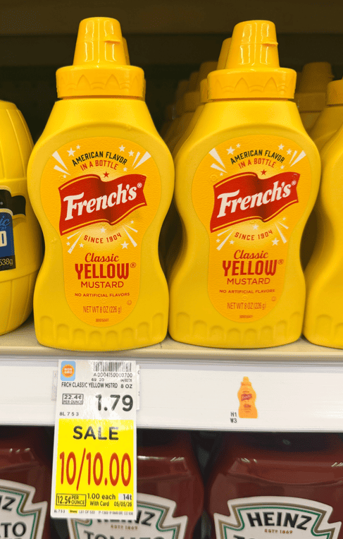 French's Yellow Mustard Kroger Shelf Image