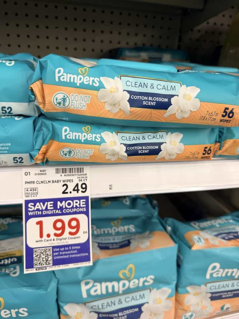 Huggies and Pampers Wipes Kroger Shelf Image